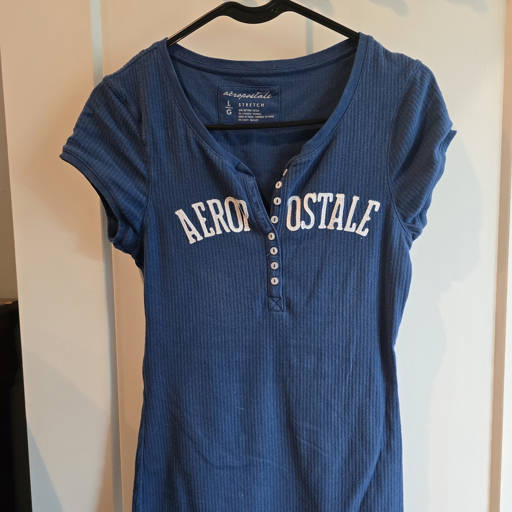 Aeropostale Women's Navy Short Sleeve Tee
